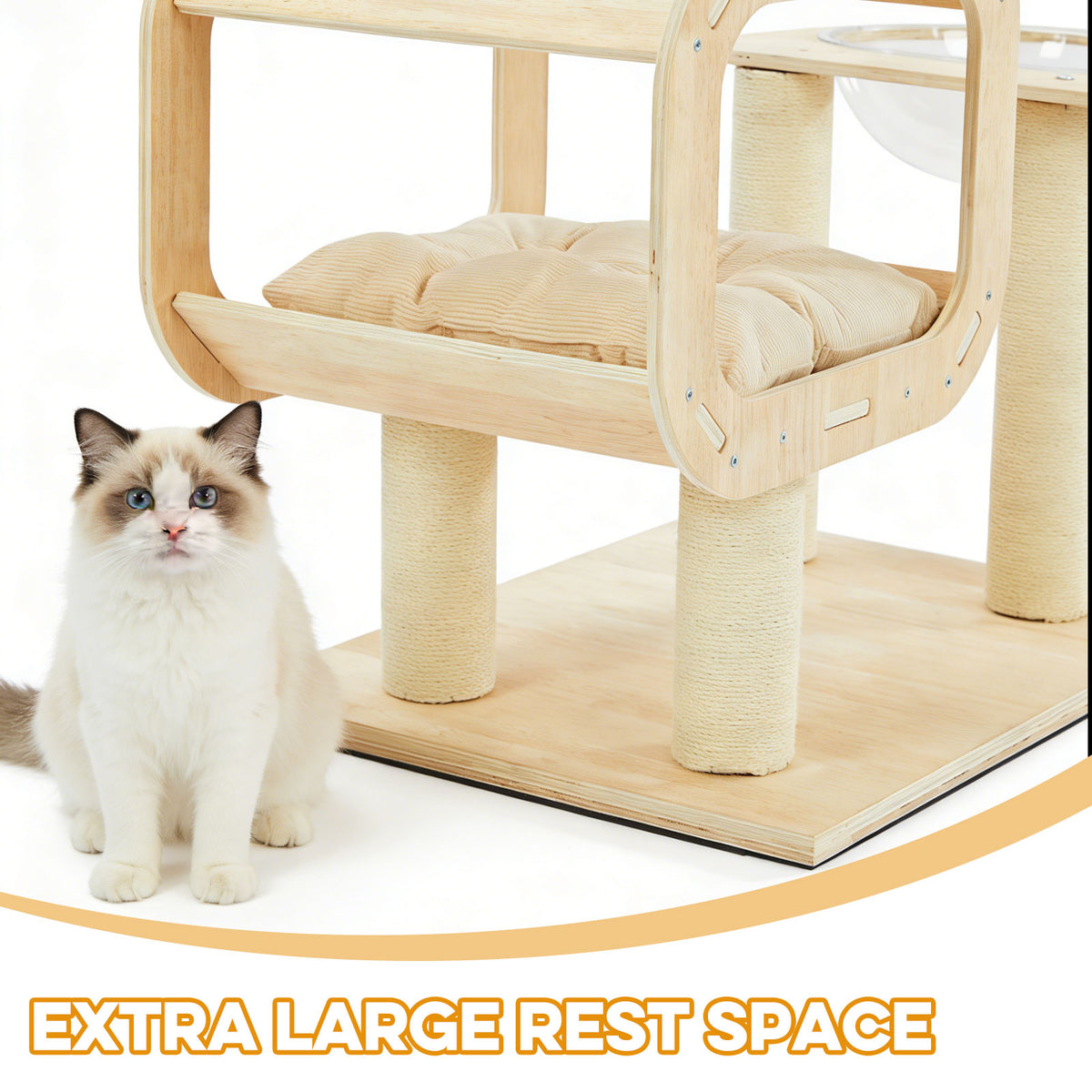 Modern Heavy-Duty No-Drill Cat Tree-Solid Wood Multi-Story Board Natural Wood Indoor Pet Furniture(LIMITTED TIME PRICE) - TailTiddy