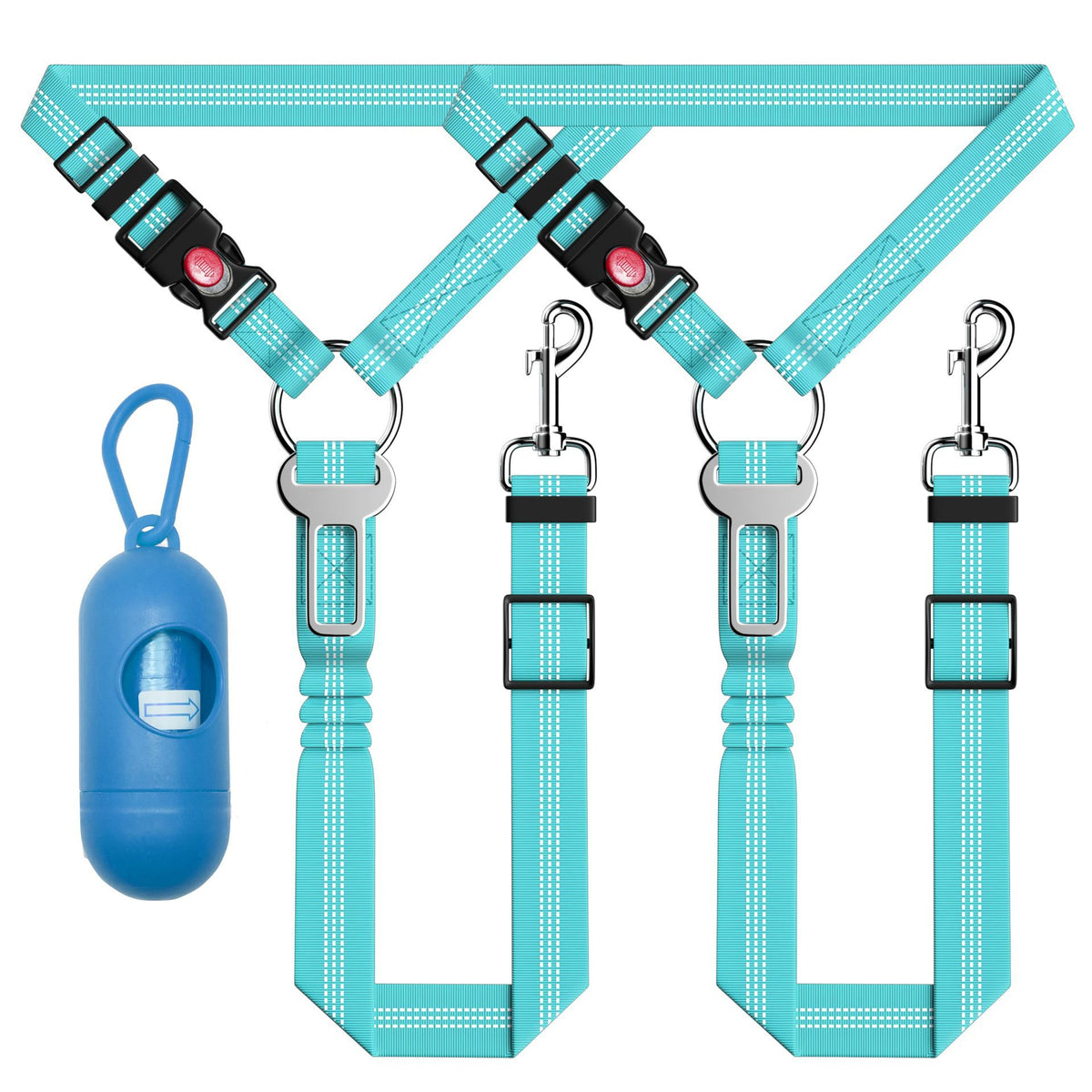 Dog Car Seat Belt Adjustable Reflective / Dog Security Harness For Car Headrest - TailTiddy
