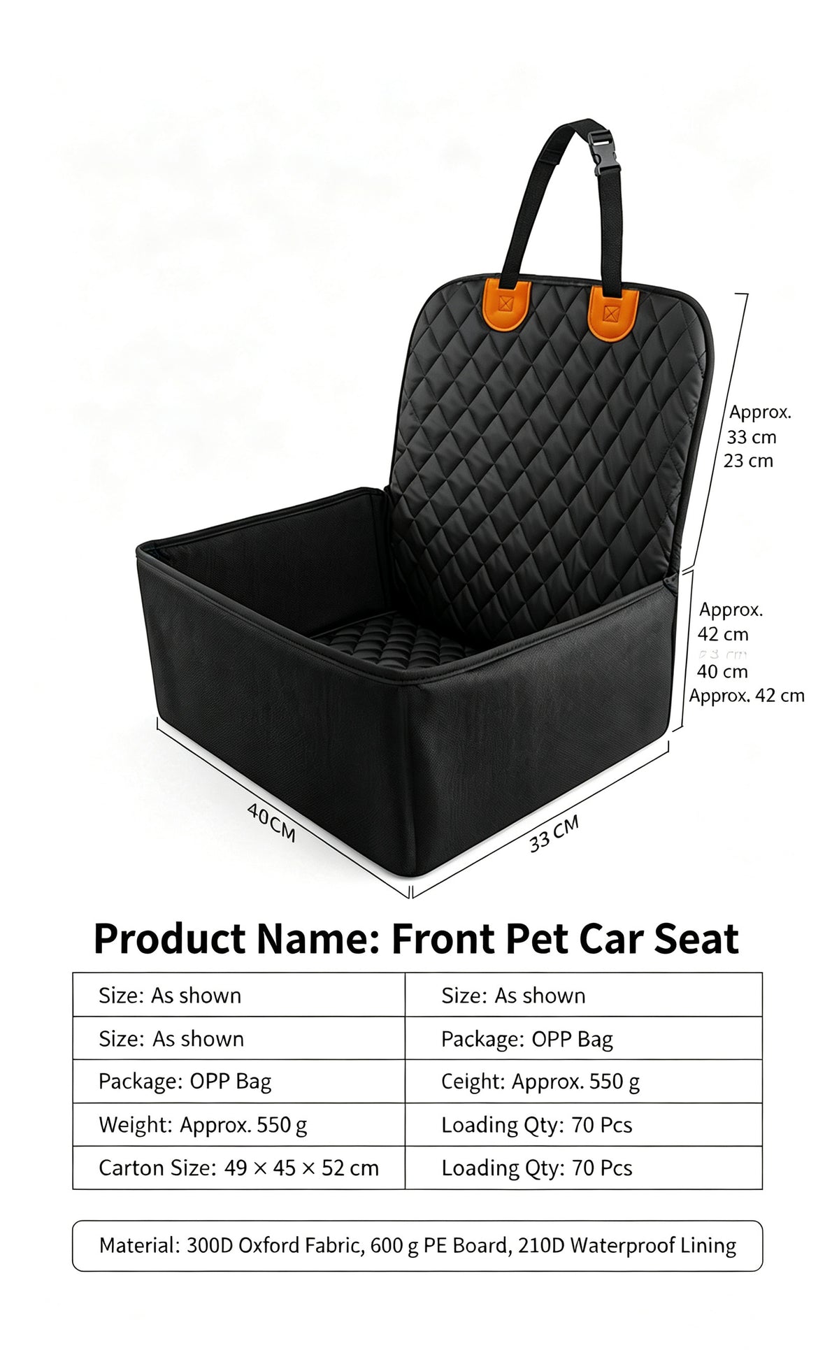 Pet Car Seat Cover Portable Fold Able Dog Cat Travel Carrier Waterproof Anti Scratch Pet Booster Bed For Car Back Seat - TailTiddy