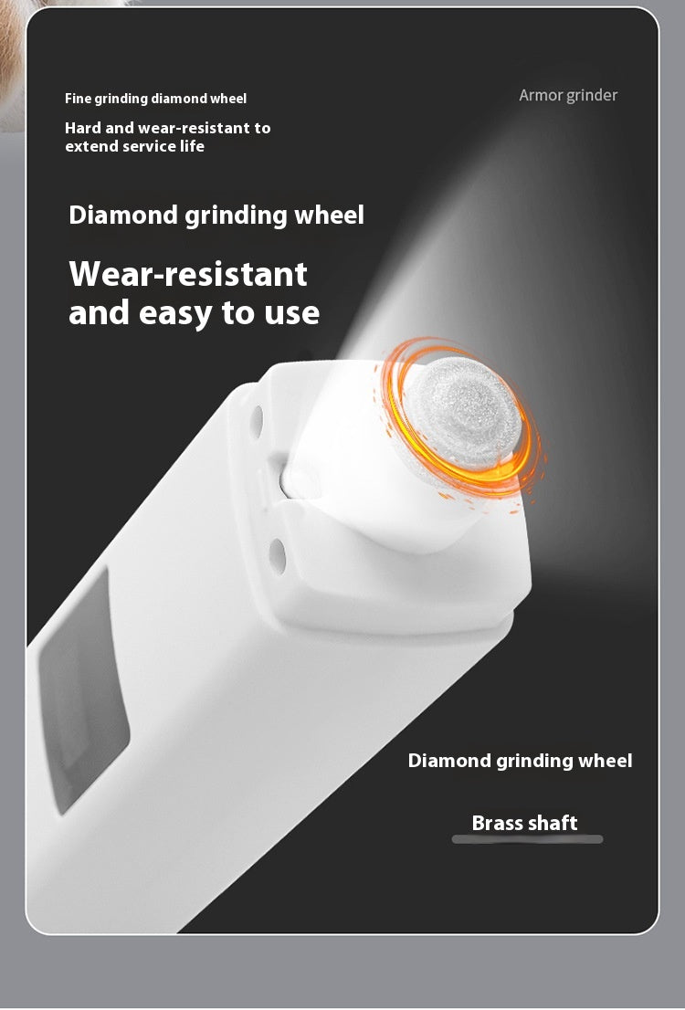 Rechargeable LED Pet Nail Grinder – Electric Nail Trimmer for Dogs with Dustproof Design - TailTiddy