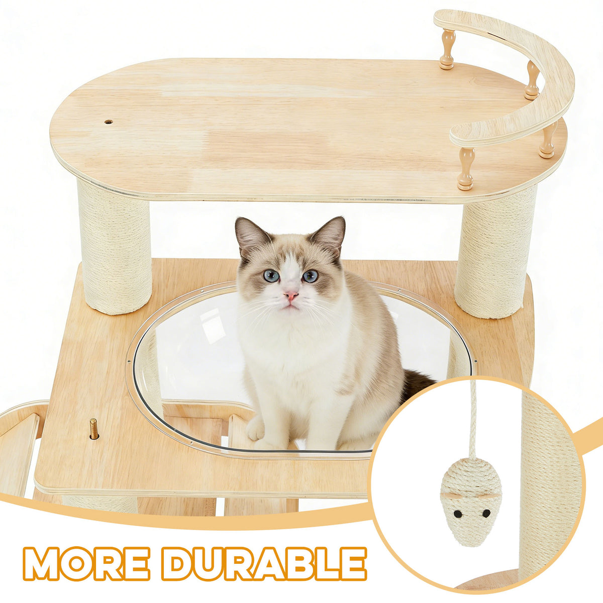 Modern Heavy-Duty No-Drill Cat Tree-Solid Wood Multi-Story Board Natural Wood Indoor Pet Furniture(LIMITTED TIME PRICE) - TailTiddy
