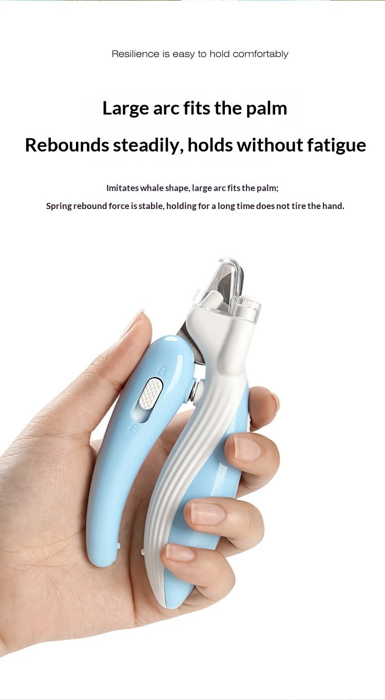 Ai Wo LED Pet Nail Clippers – Illuminated, Safe Grooming Tool for Dogs & Cats (Light Blue) - TailTiddy