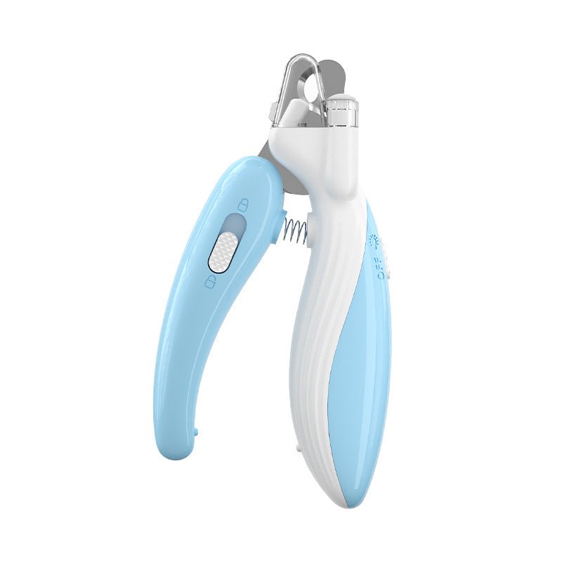 Ai Wo LED Pet Nail Clippers – Illuminated, Safe Grooming Tool for Dogs & Cats (Light Blue) - TailTiddy