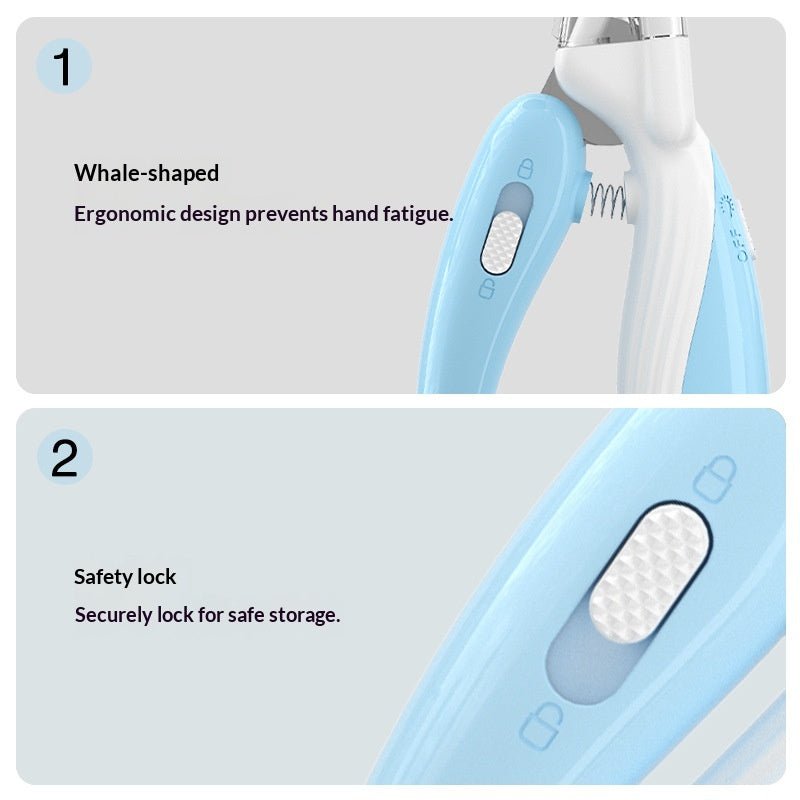 Ai Wo LED Pet Nail Clippers – Illuminated, Safe Grooming Tool for Dogs & Cats (Light Blue) - TailTiddy