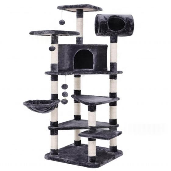 All-in-One Cat Bed, Scratching Post & Cat Tree – Minimalist MDF Pet Furniture - TailTiddy