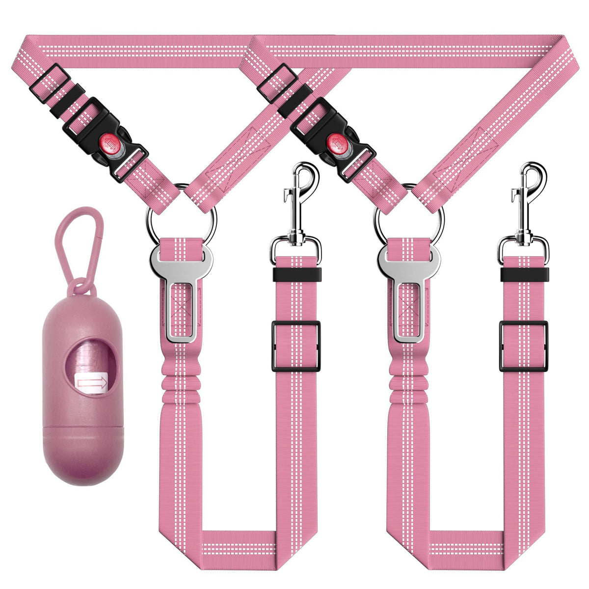 Dog Car Seat Belt Adjustable Reflective / Dog Security Harness For Car Headrest - TailTiddy