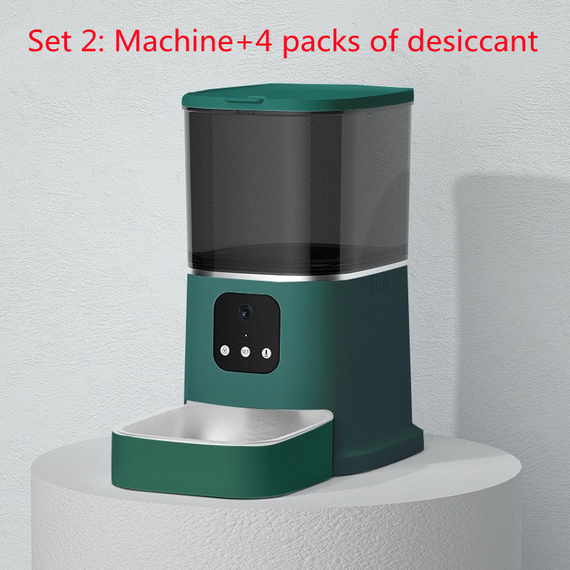 Pet Automatic Feeder Large Capacity Smart Voice Recorder APP Control Timer Feeding Cat Dog Food Dispenser With WiFi Pet Bo - TailTiddy