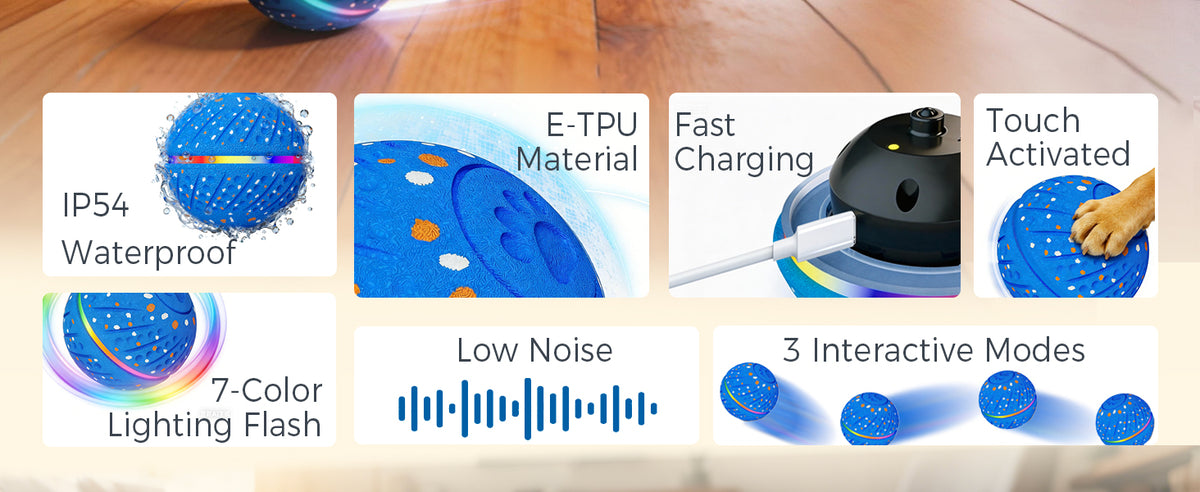 Smart Interactive Dog Ball: Automatic Motion-Activated Toy for Small Dogs - TailTiddy