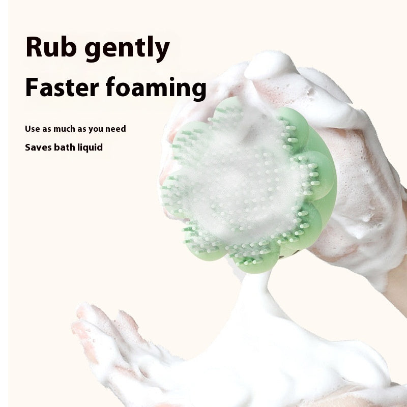 Silicone Pet Bath & Massage Brush – Ergonomic Design with One-Click Liquid Dispensing - TailTiddy