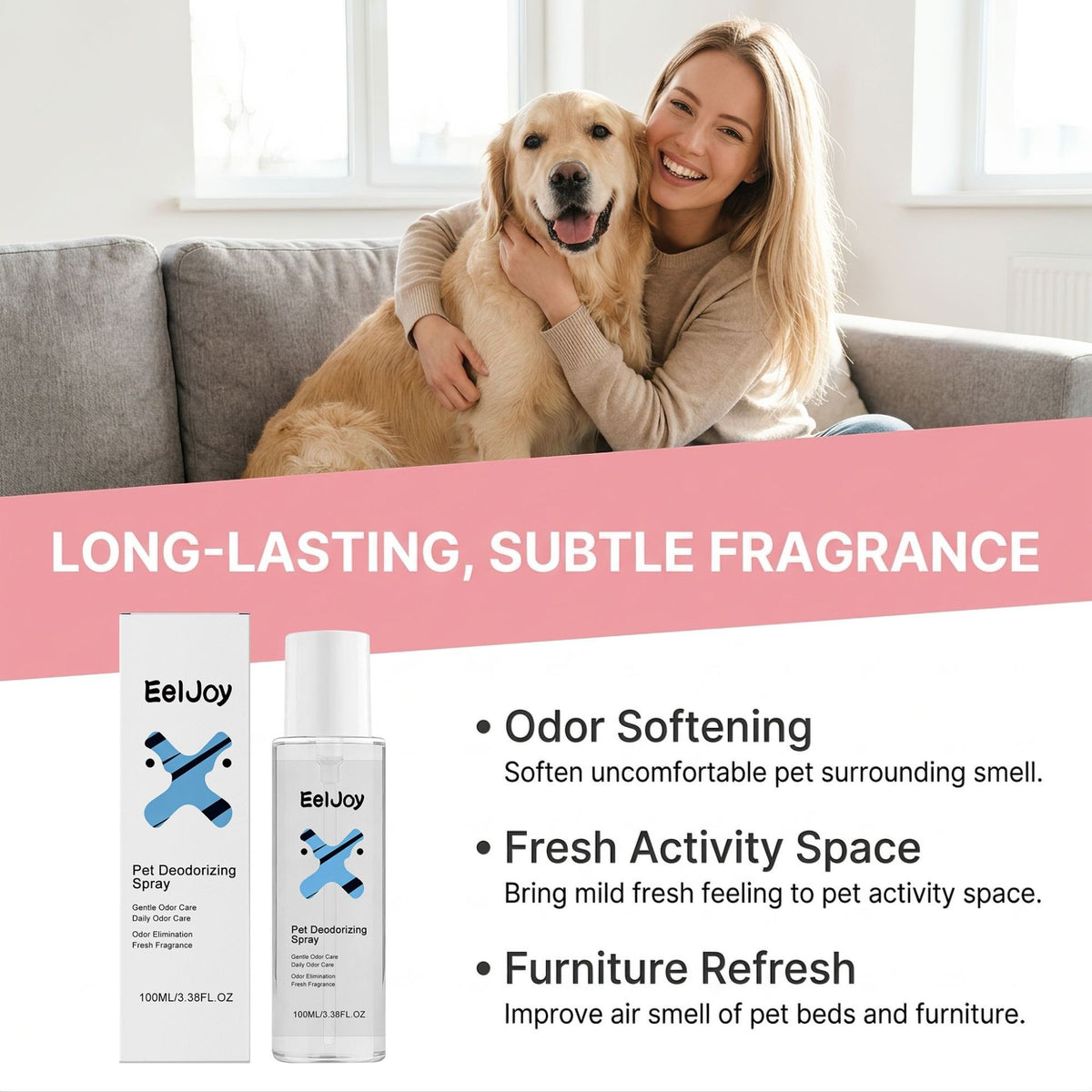 Pet Deodorizing Spray – Gentle Odor Care for Fabrics and Hard Surfaces - TailTiddy