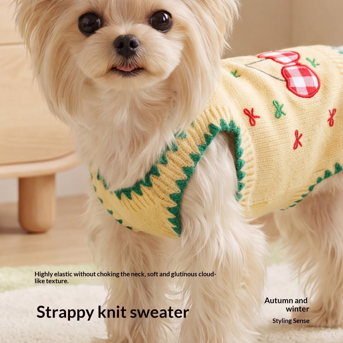 Cherry-Embroidered Polar-Fleece Dog Romper Sweater – Winter Pet Apparel - TailTiddy