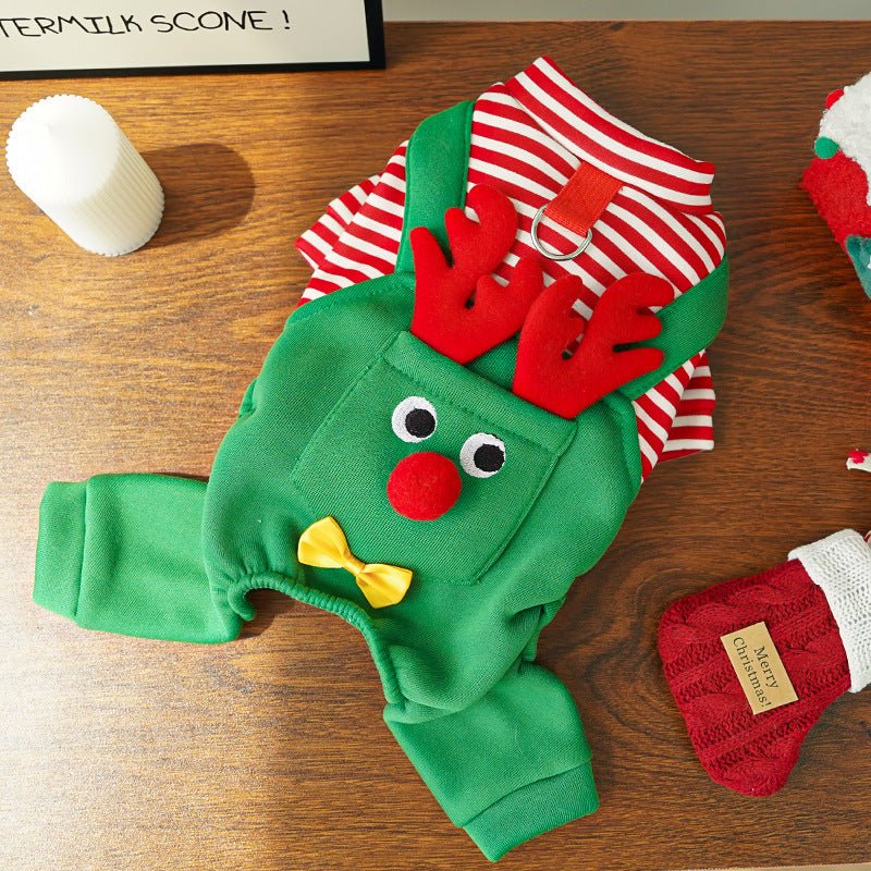 Christmas Elk Pet Sweatshirt &amp; Vest – Warm Xmas Costume for Dogs & Cats - TailTiddy