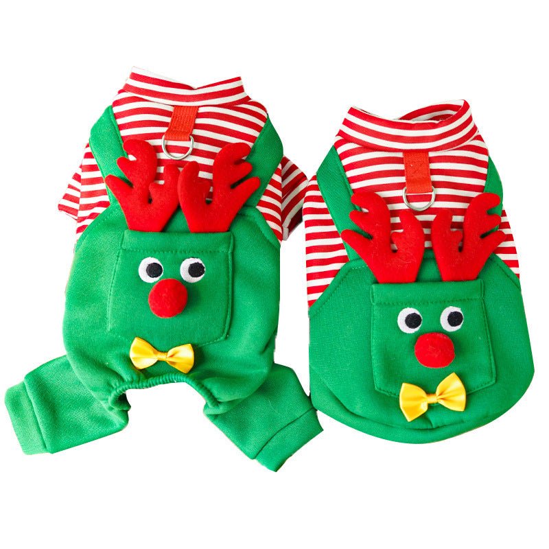 Christmas Elk Pet Sweatshirt &amp; Vest – Warm Xmas Costume for Dogs & Cats - TailTiddy