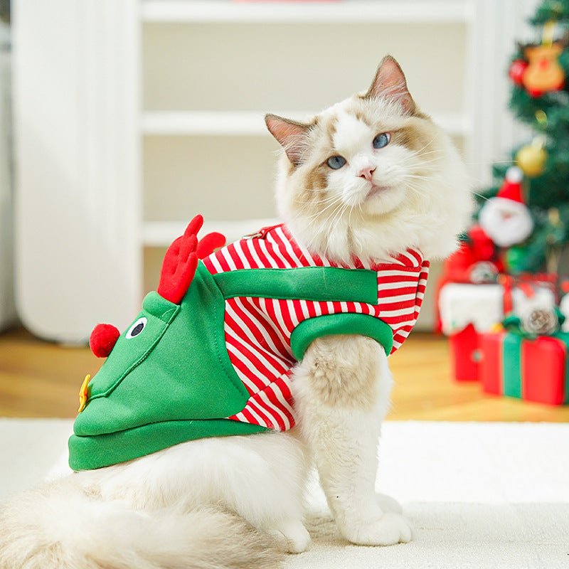 Christmas Elk Pet Sweatshirt &amp; Vest – Warm Xmas Costume for Dogs & Cats - TailTiddy