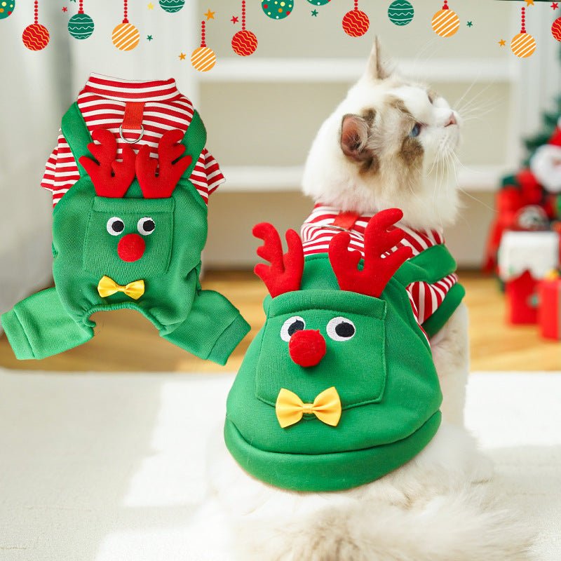 Christmas Elk Pet Sweatshirt &amp; Vest – Warm Xmas Costume for Dogs & Cats - TailTiddy