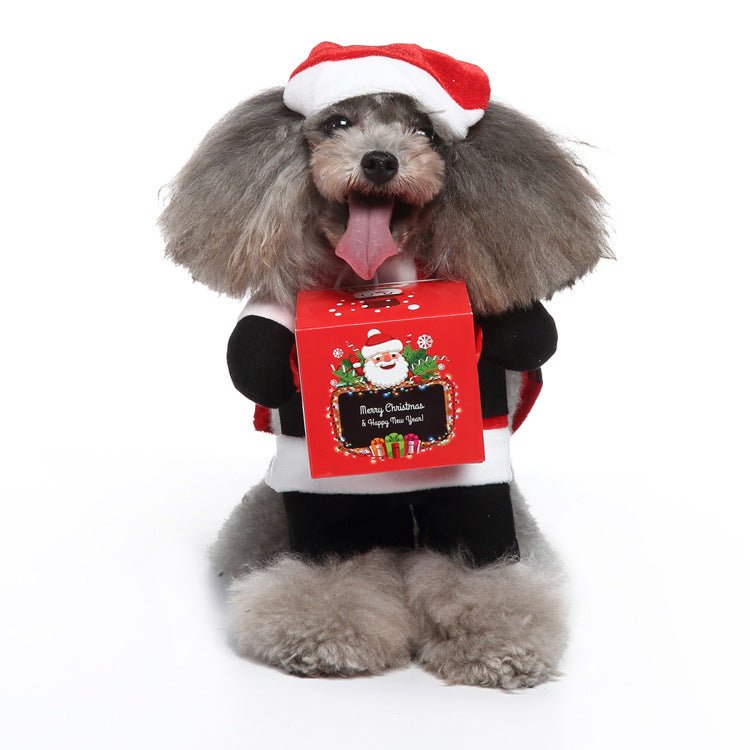 Cosplay Pet Standing Outfit – Funny Dog Costume with Hat, Clothes, and Cloak for Halloween & Christmas - TailTiddy