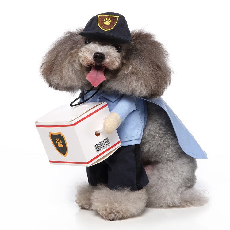 Cosplay Pet Standing Outfit – Funny Dog Costume with Hat, Clothes, and Cloak for Halloween & Christmas - TailTiddy