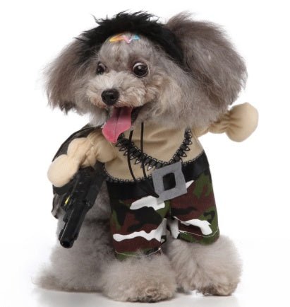 Cosplay Pet Standing Outfit – Funny Dog Costume with Hat, Clothes, and Cloak for Halloween & Christmas - TailTiddy