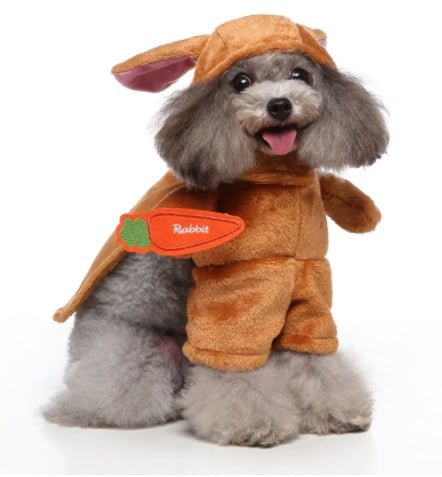 Cosplay Pet Standing Outfit – Funny Dog Costume with Hat, Clothes, and Cloak for Halloween & Christmas - TailTiddy