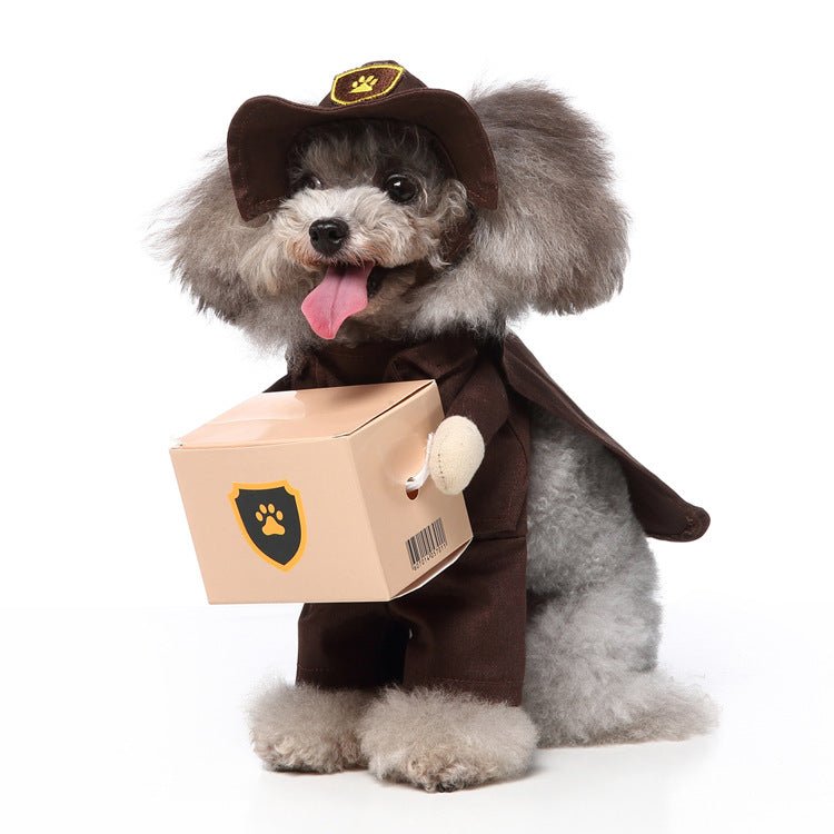 Cosplay Pet Standing Outfit – Funny Dog Costume with Hat, Clothes, and Cloak for Halloween & Christmas - TailTiddy