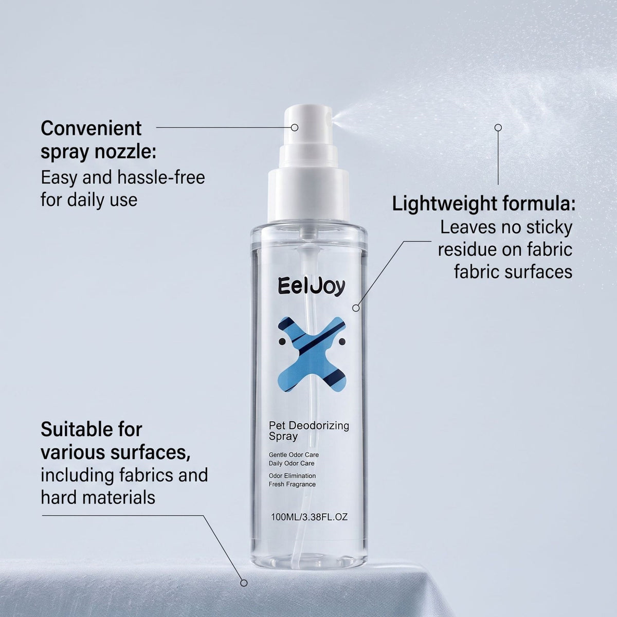 Pet Deodorizing Spray – Gentle Odor Care for Fabrics and Hard Surfaces - TailTiddy