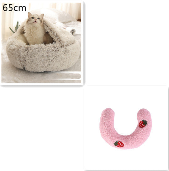 2 in 1 Warm Winter Pet Bed – Plush & Crystal Velvet Cushion for Cats and Dogs - TailTiddy