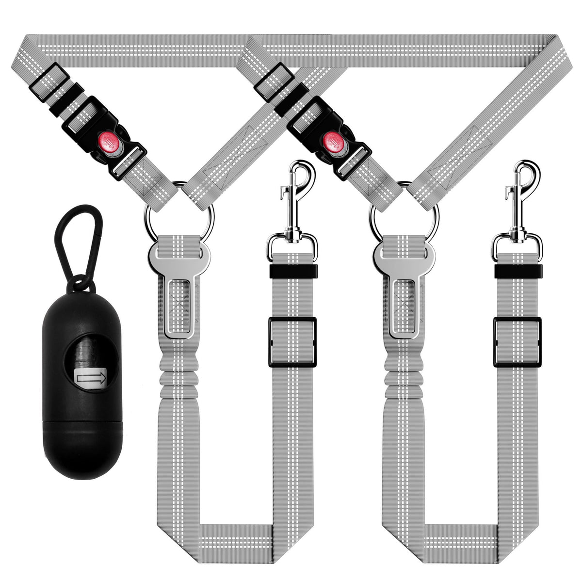 Dog Car Seat Belt Adjustable Reflective / Dog Security Harness For Car Headrest - TailTiddy