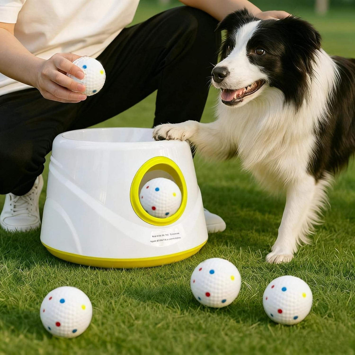 Dog Automatic Ball Launcher With 3 Balls Pet Ball Thrower Interactive Game - TailTiddy
