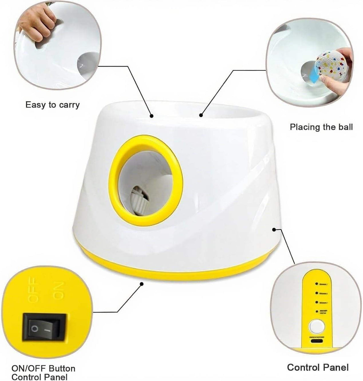 Dog Automatic Ball Launcher With 3 Balls Pet Ball Thrower Interactive Game - TailTiddy