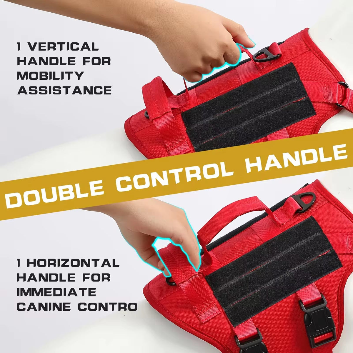 Durable Nylon Tactical Service Dog Harness - TailTiddy