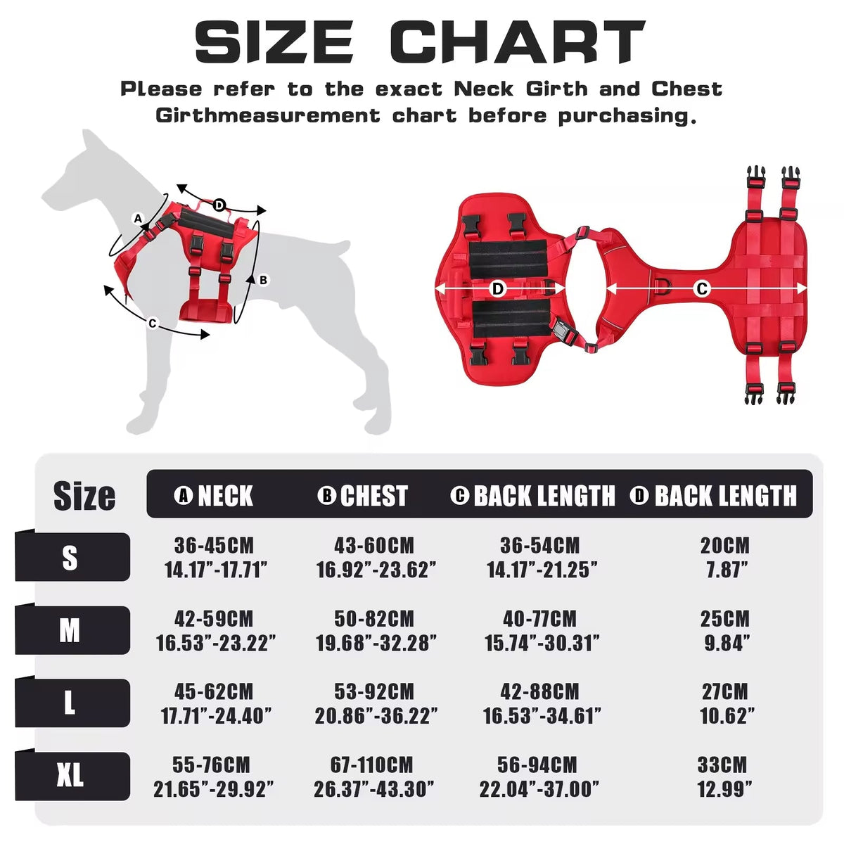 Durable Nylon Tactical Service Dog Harness - TailTiddy