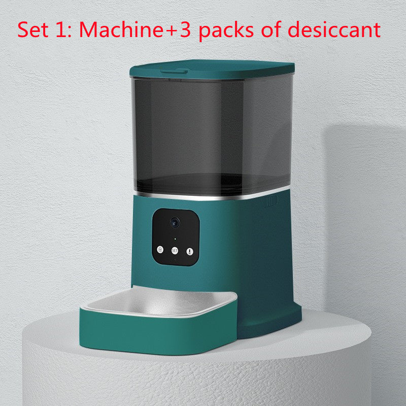 Pet Automatic Feeder Large Capacity Smart Voice Recorder APP Control Timer Feeding Cat Dog Food Dispenser With WiFi Pet Bo - TailTiddy