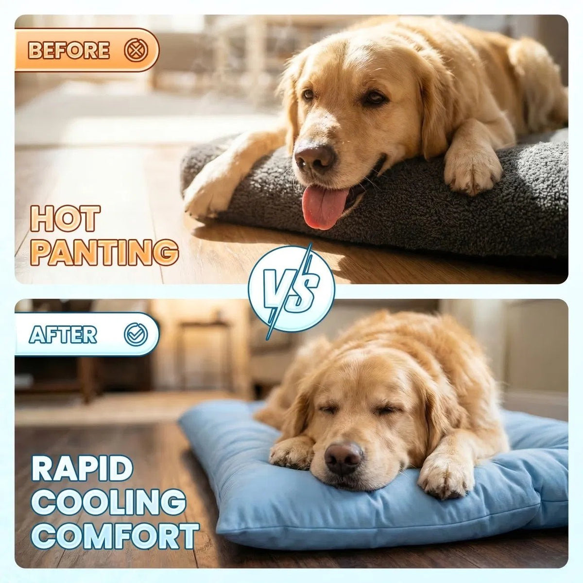 Extra-Large Cooling Dog Sofa Bed and Ultra-Soft Plush Pet Mat - TailTiddy
