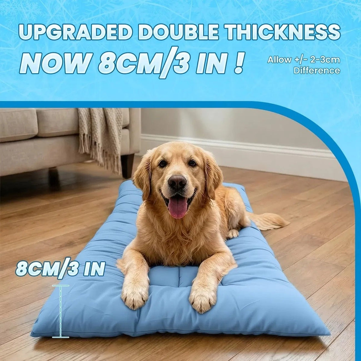 Extra-Large Cooling Dog Sofa Bed and Ultra-Soft Plush Pet Mat - TailTiddy