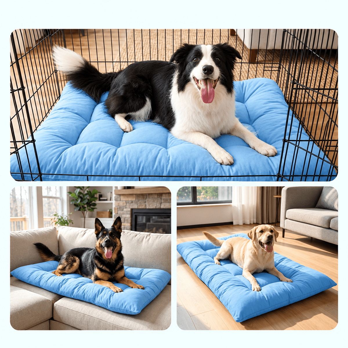 Extra-Large Cooling Dog Sofa Bed and Ultra-Soft Plush Pet Mat - TailTiddy