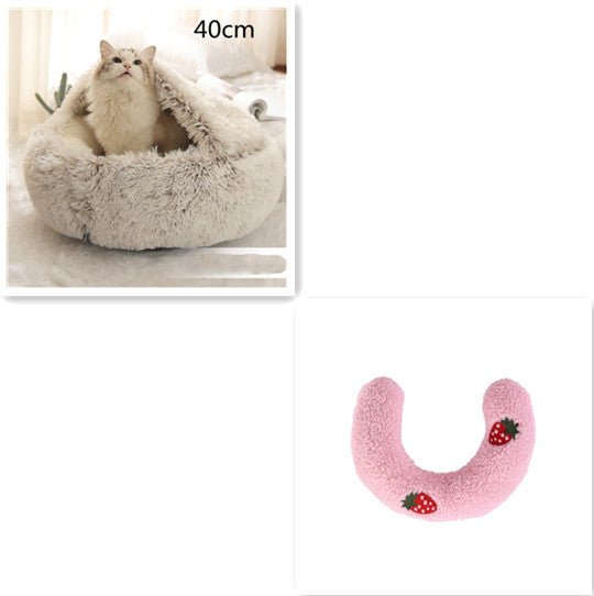 2 in 1 Warm Winter Pet Bed – Plush & Crystal Velvet Cushion for Cats and Dogs - TailTiddy