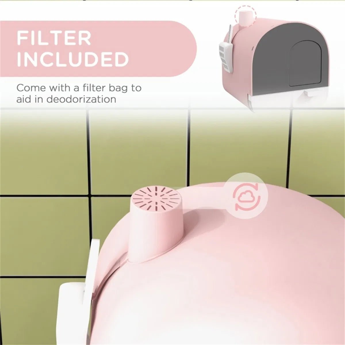 Fully Enclosed Cat Litter Box/Cat Litter Box - TailTiddy
