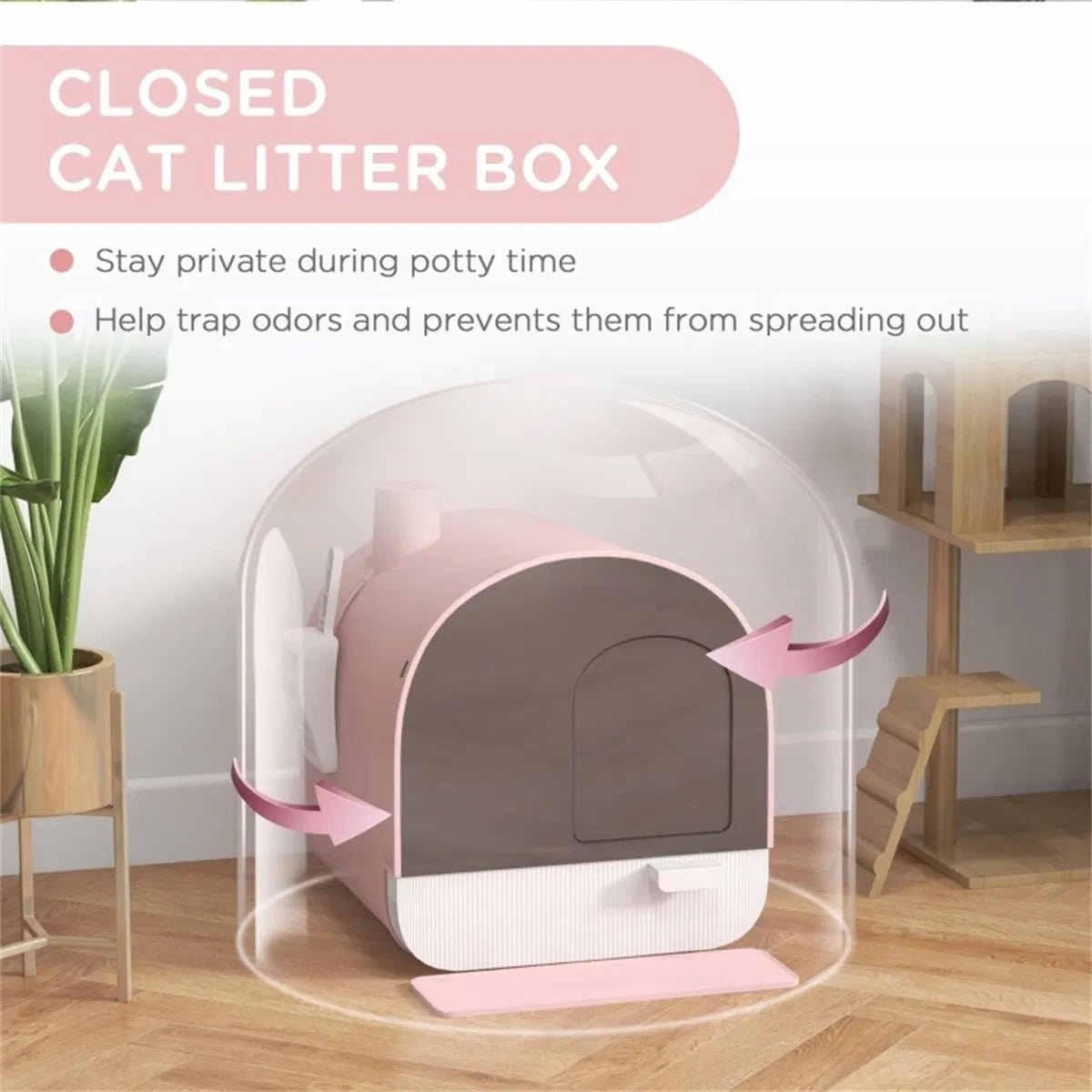 Fully Enclosed Cat Litter Box/Cat Litter Box - TailTiddy