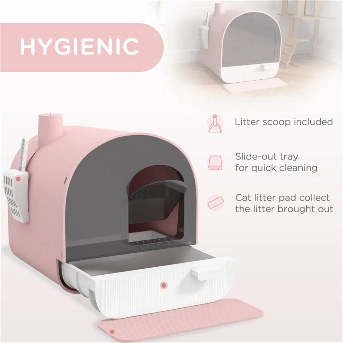 Fully Enclosed Cat Litter Box/Cat Litter Box - TailTiddy