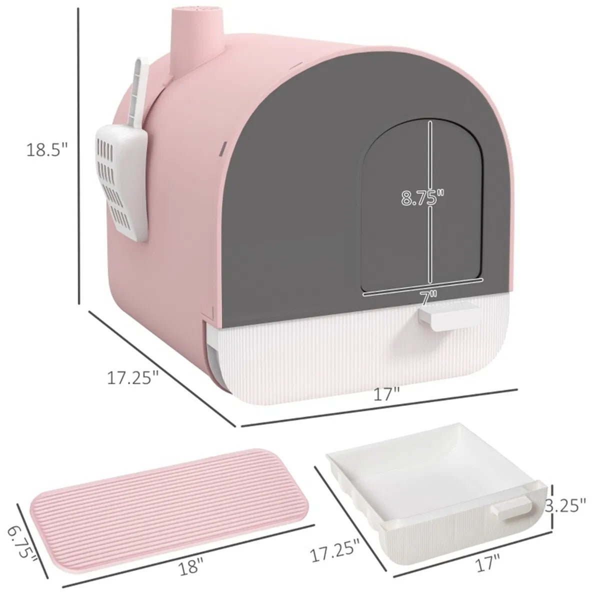 Fully Enclosed Cat Litter Box/Cat Litter Box - TailTiddy