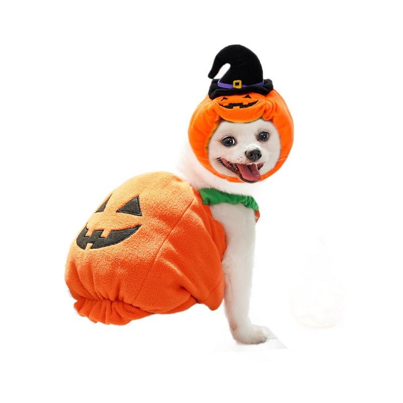 Halloween Pumpkin Vest for Dogs & Cats – Festive Pet Costume Harness for Small Animals - TailTiddy