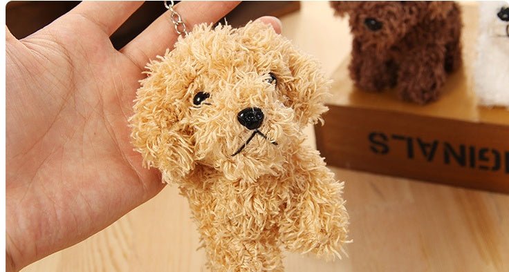 Long-Haired Dog Pendant – Pet Doll Teddy Dog Toy & Bag Accessory - TailTiddy