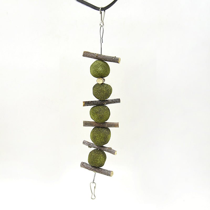 Natural Pet Molar Toy Set – 5 Grass Balls & 6 Apple Branches - TailTiddy