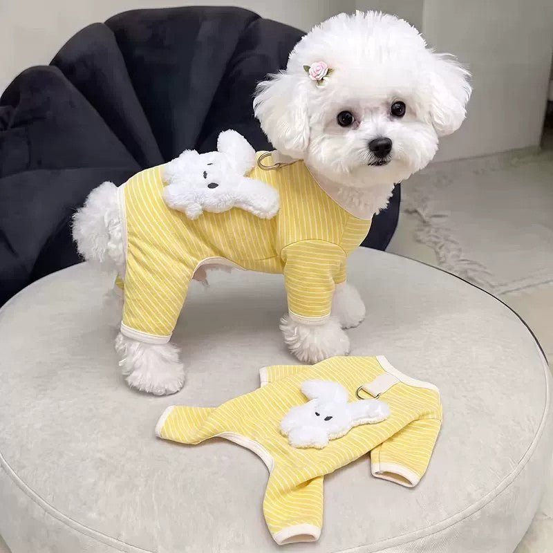 Pet Dog Thermal Four-Legged Fleece Jacket with Belly Cover – Winter & Autumn Apparel - TailTiddy