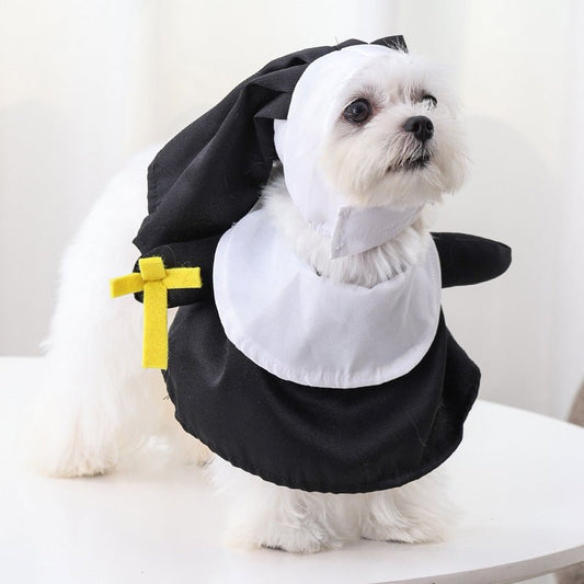 Pet Halloween Pet Costume Cat Dog Clothes Nun Dress Up Holiday Atmosphere - TailTiddy