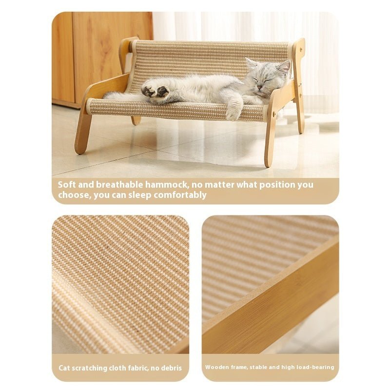 Recliner Cat Scratch Board & Nest – Scratch-Resistant Cat Bed with Linen Cover - TailTiddy