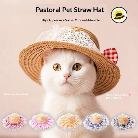 Retro-cute Sun Hat For Pet Cats - TailTiddy