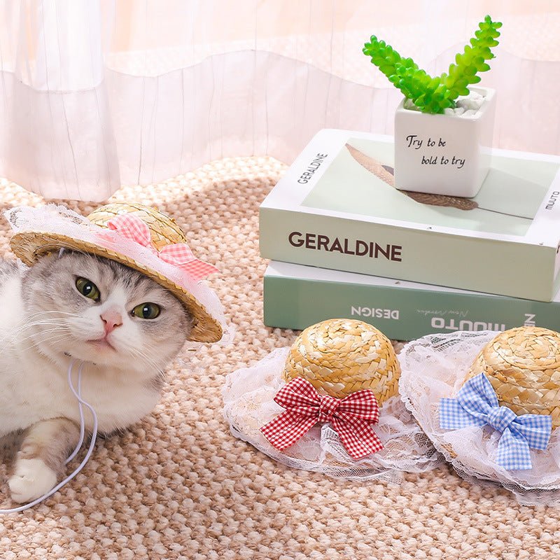 Retro-cute Sun Hat For Pet Cats - TailTiddy