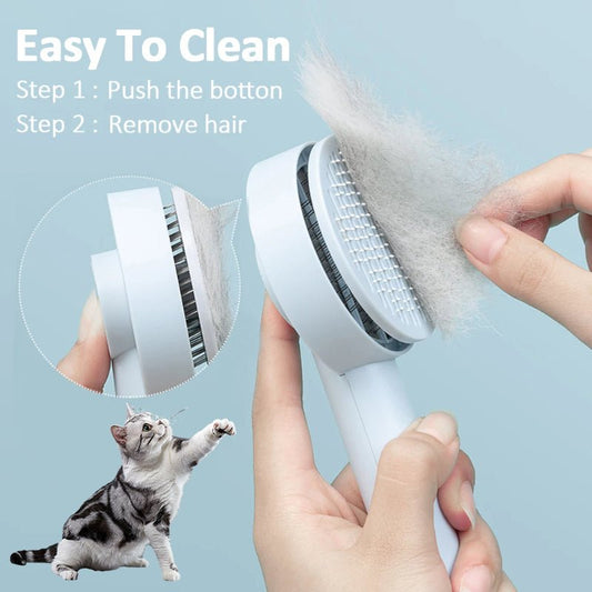 Self-Cleaning Pet Grooming Brush – Hair Remover & Massage Comb for Dogs & Cats - TailTiddy