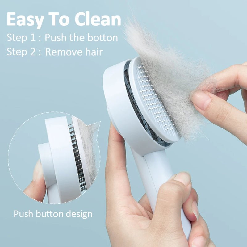 Self-Cleaning Pet Grooming Brush – Hair Remover & Massage Comb for Dogs & Cats - TailTiddy